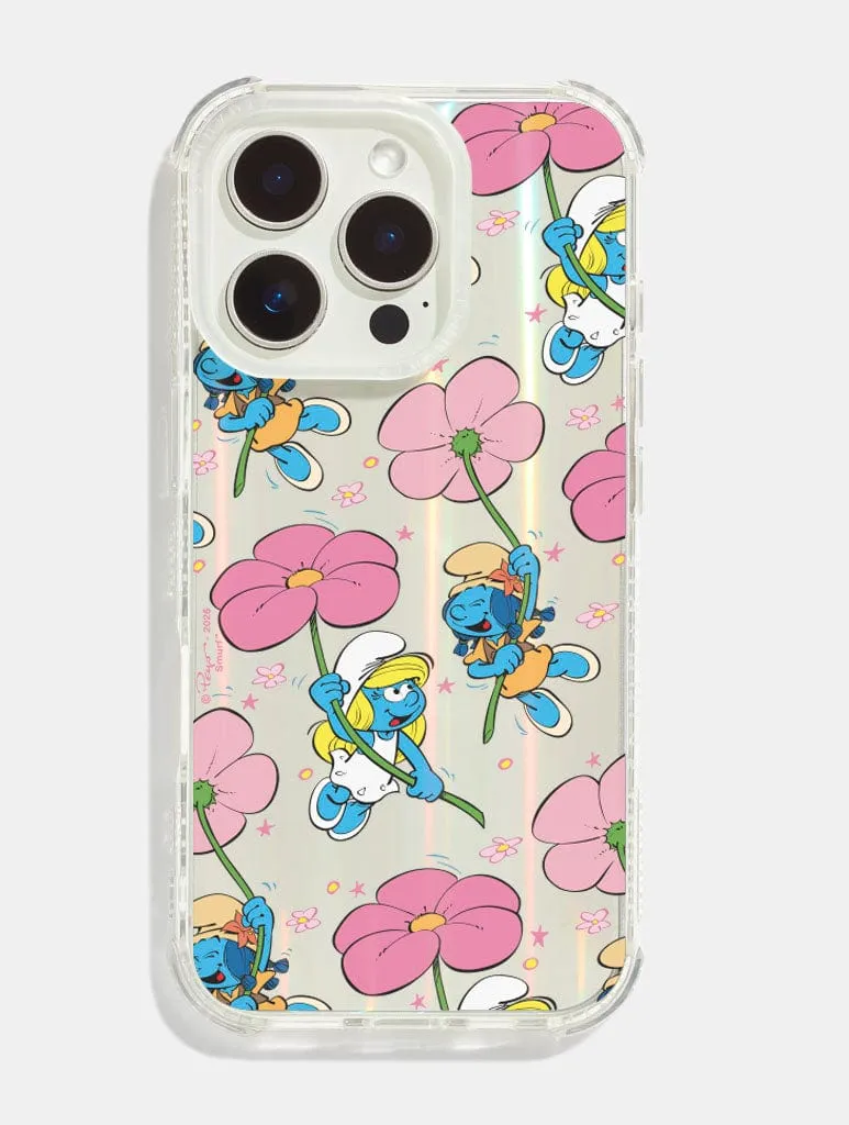 Textured Detail The Smurfs Floral Smurfette Shock iPhone Case