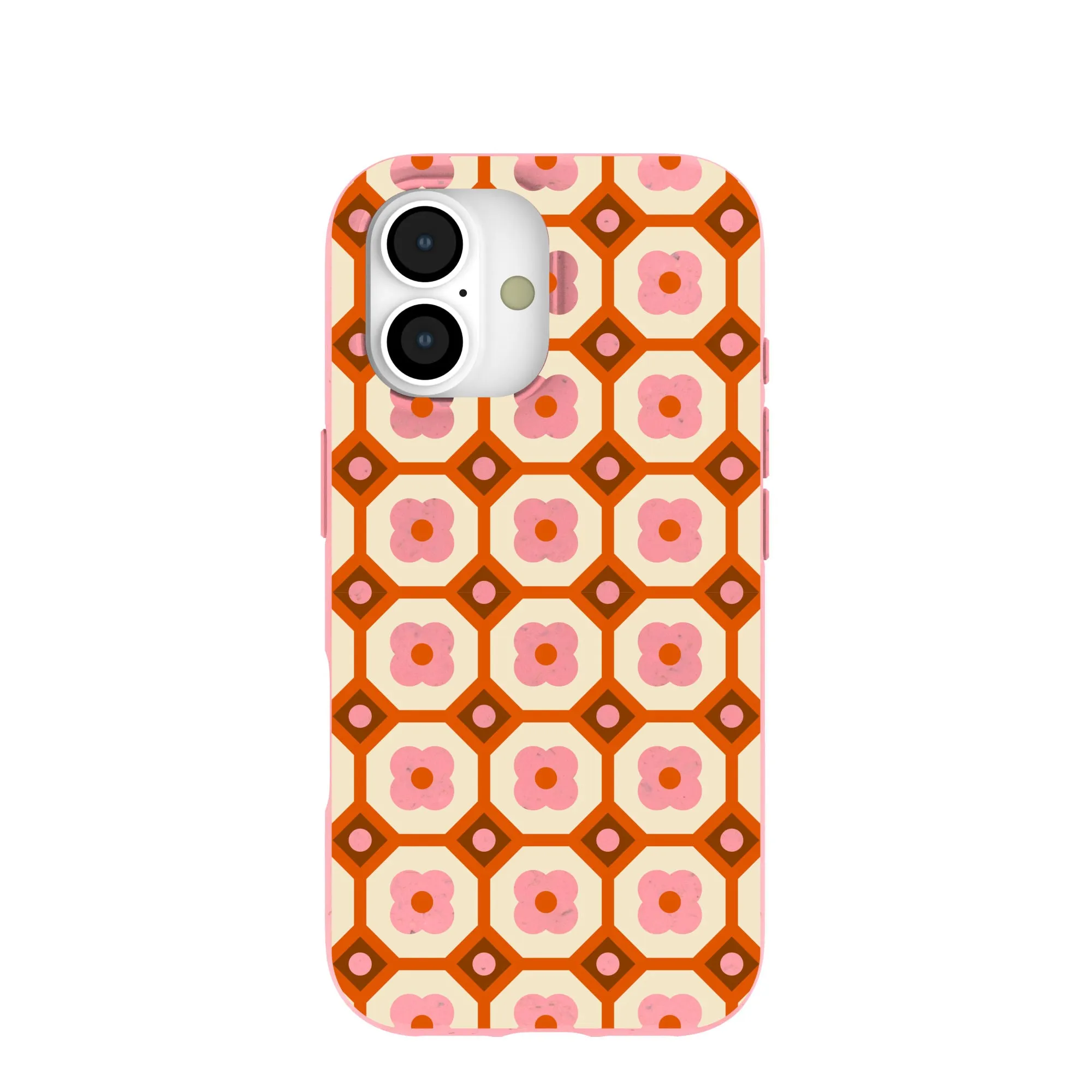 Sleek Appearance Strong Outline Bubblegum Pink Retro Tiles iPhone 17 Case