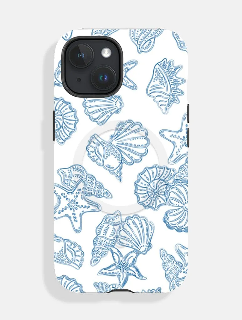 Blue Sea Shells MagSafe Ultra Protective iPhone Case Matte Texture Flexible Fit