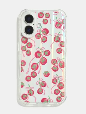 Glossy Look Stylish grip Tomato Bows Shock iPhone Case