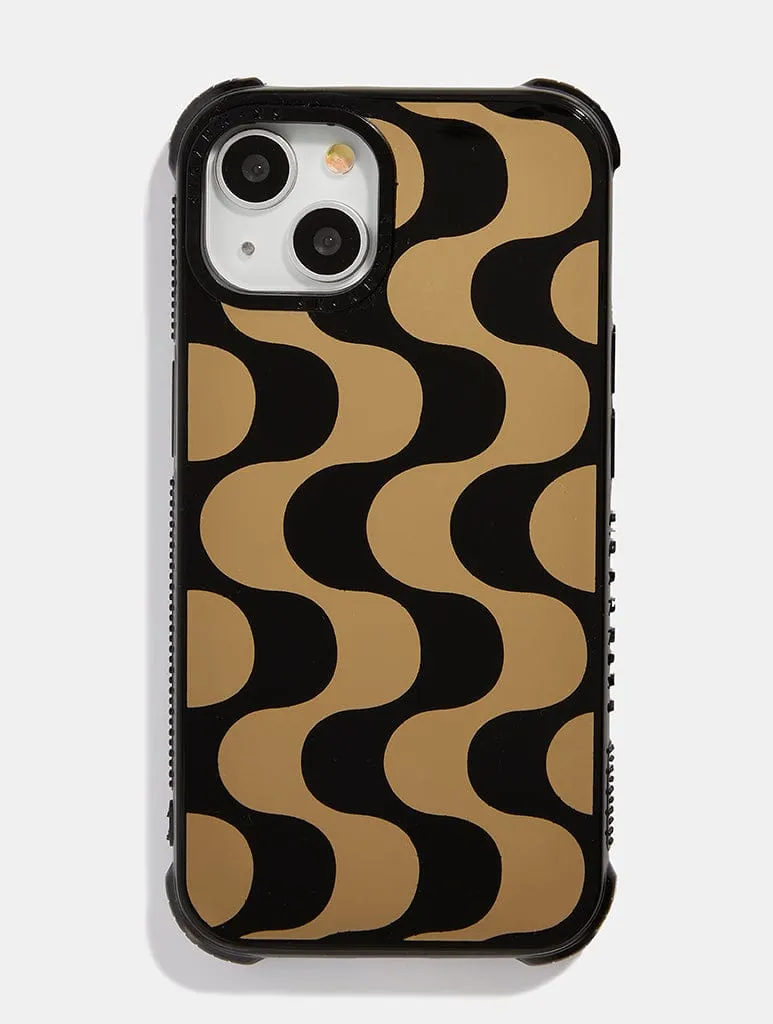 Gold Waves Shock iPhone Case Minimal Surface