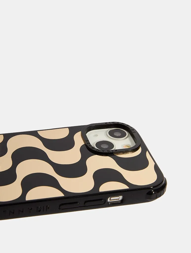 Comfort Finish Layer Minimal Feel Gold Waves Shock iPhone Case