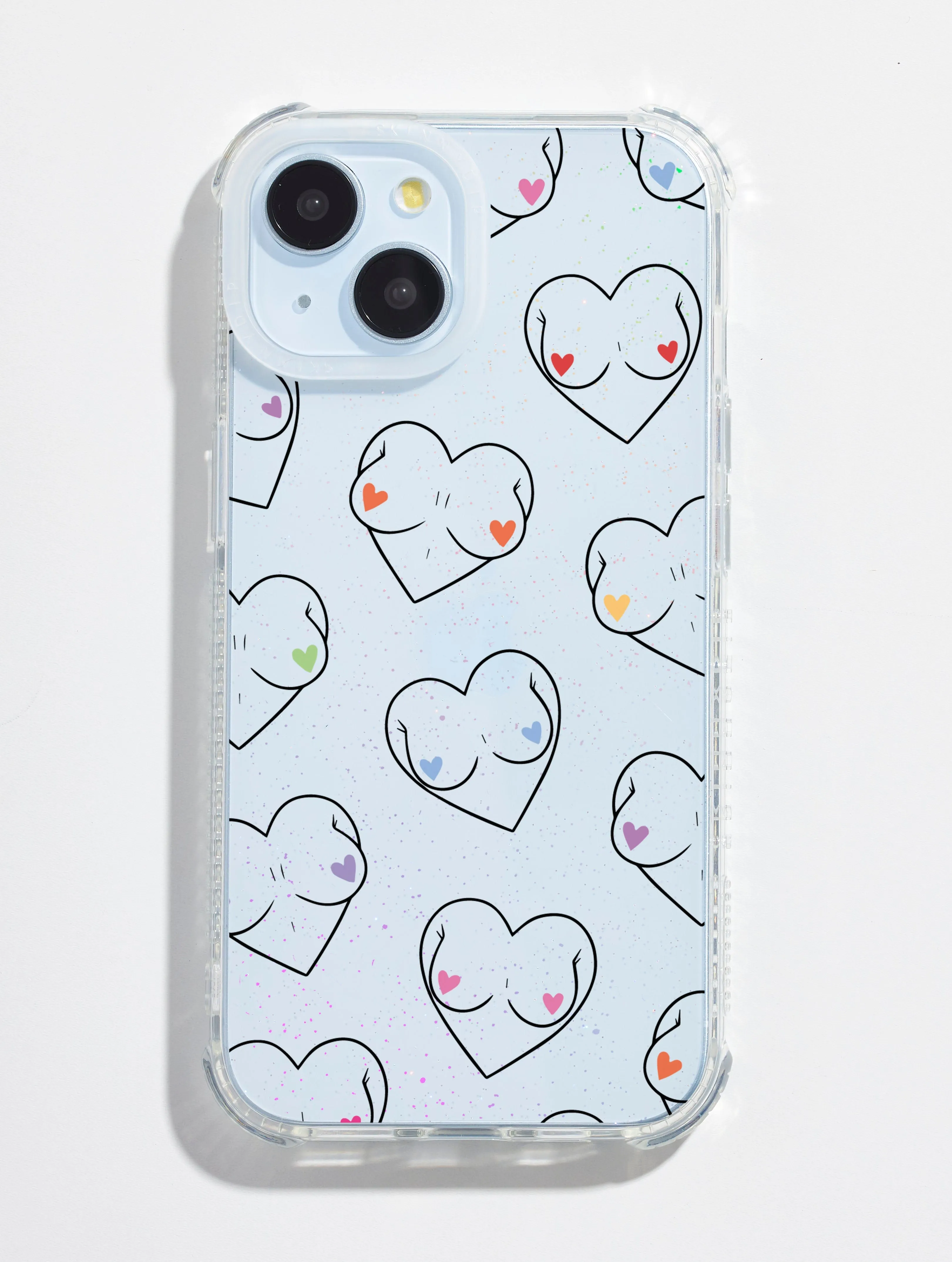 Matte Finish Light Edge Charlotte Willcox x Skinnydip Boob Hearts Shock iPhone Case