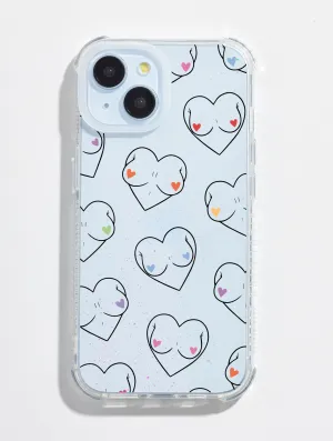 Charlotte Willcox x Skinnydip Boob Hearts Shock iPhone Case Non Slip Vivid colors