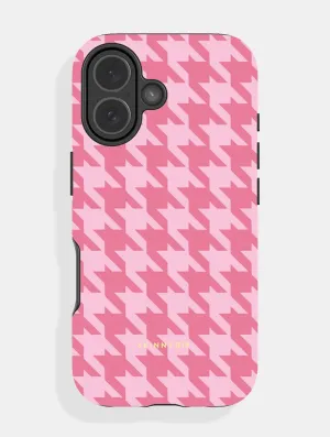Pink Houndstooth Ultra Protective iPhone Case everyday elegance