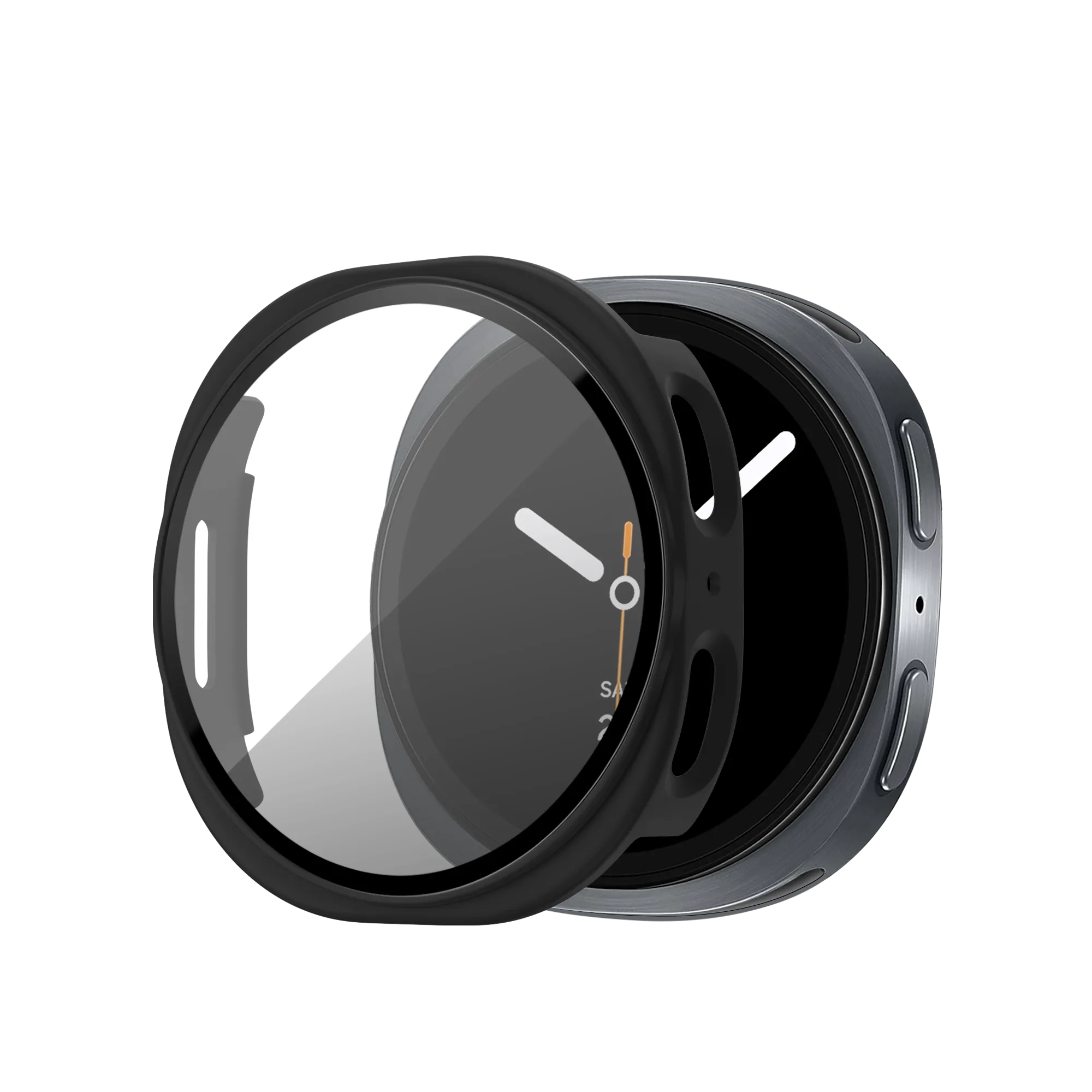 Adventure Protection slim fit Bandz Samsung Galaxy Watch 8 - 40mm PC Cover with Glass (Black)