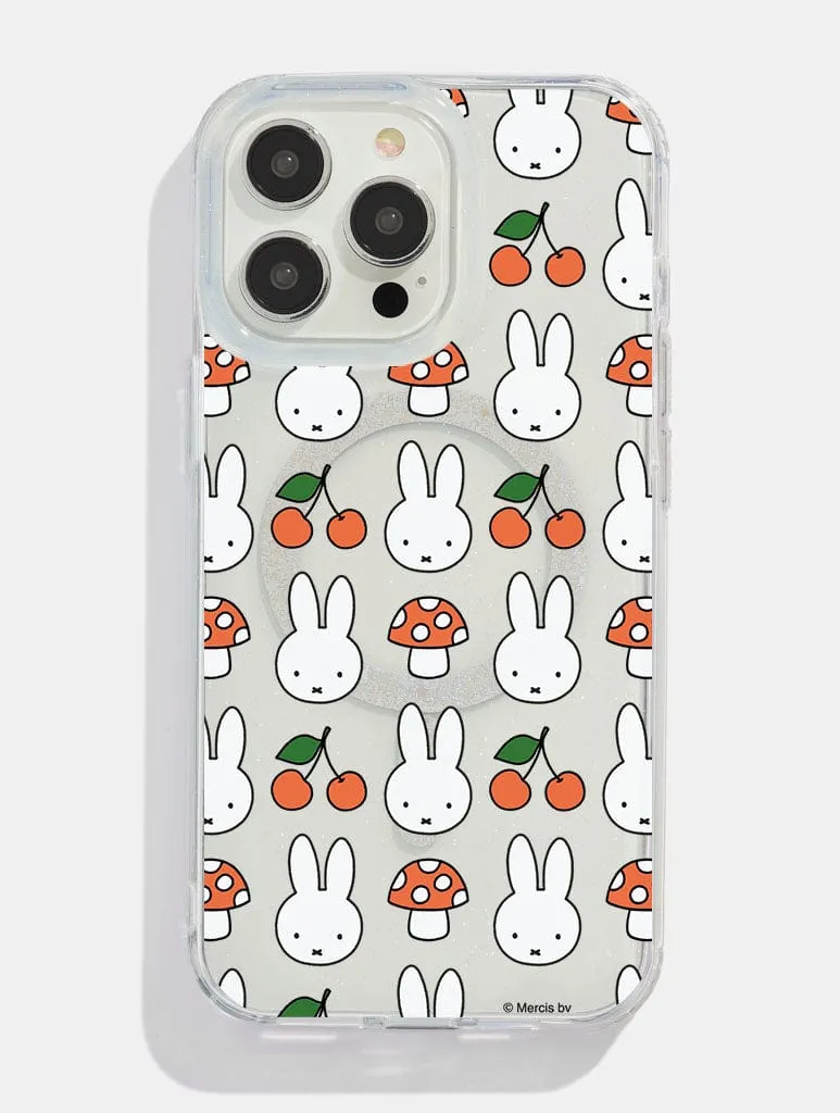 Desk Companion Miffy x Skinnydip Cherry and Mushroom Glitter MagSafe iPhone Case
