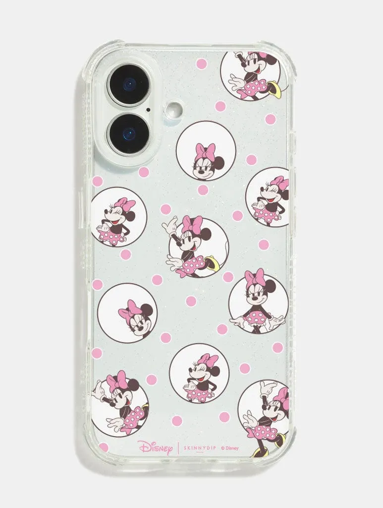 Disney Minnie Mouse Pink Polka Dot Shock iPhone Case Hybrid Texture Layer