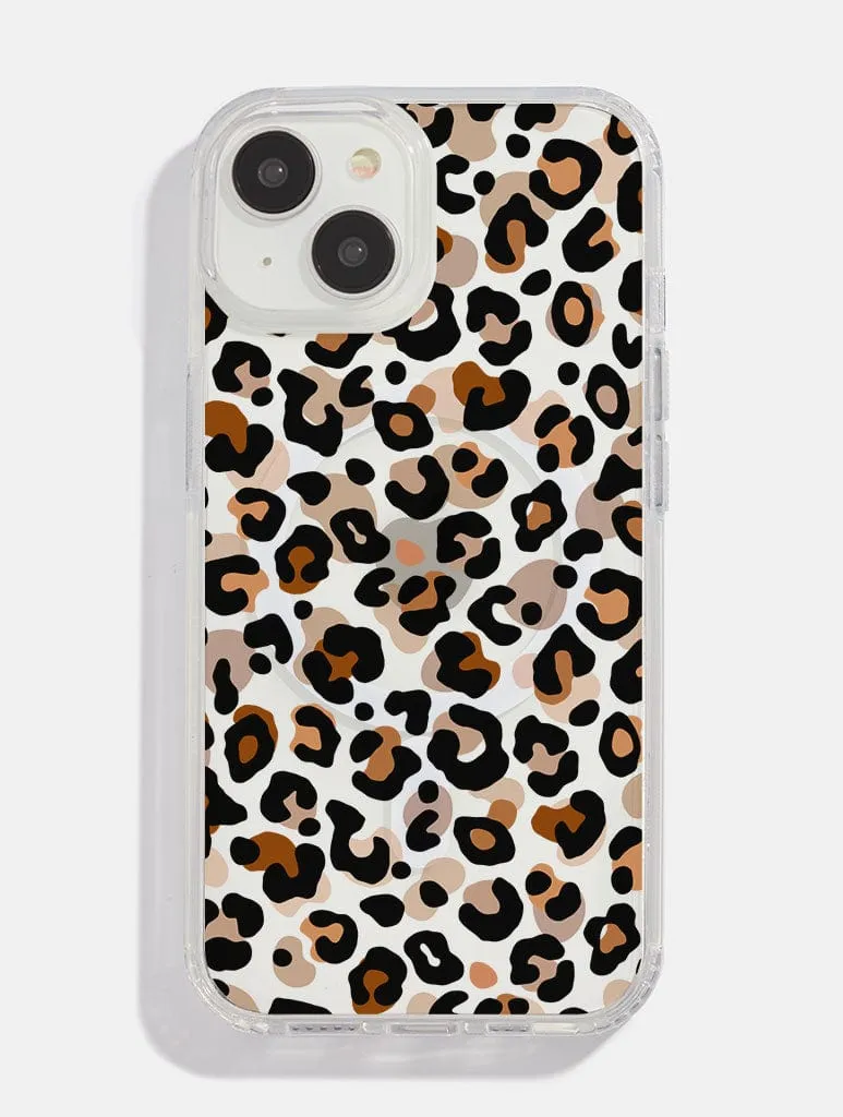 Travel Accessory Minimal Detail Texture Leopard Print MagSafe iPhone Case