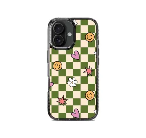 Green Checkers Pattern Stride 2.0 Phone Case Cover Hybrid Shield