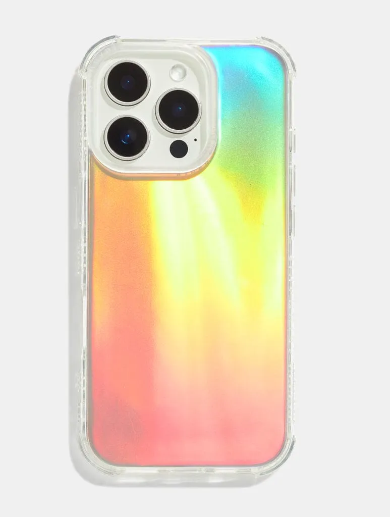 Personalised Holo Foil & Clear Camera Hole Shock iPhone Case Marble finish