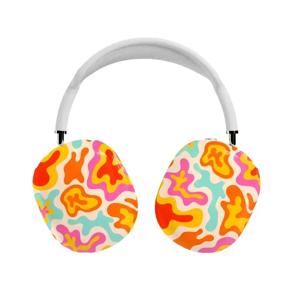 Tropical Color Splash | Abstract Retro AirPods Max Case Minimal Protective Organizer Slim Rubber Shell