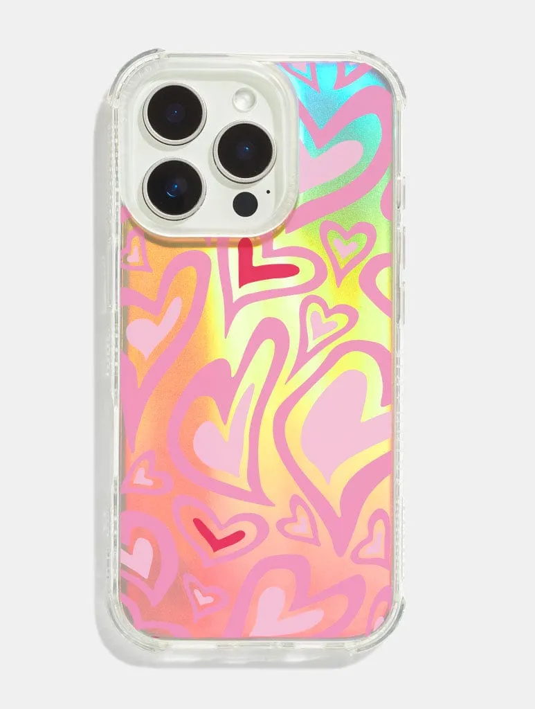 Warped Heart Holo Foil Shock iPhone Case Slim Fit Design