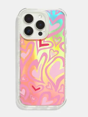 Sporty Appeal Warped Heart Holo Foil Shock iPhone Case