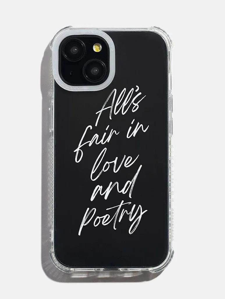 Protective Material White All's Fair in Love & Poetry Shock iPhone Case