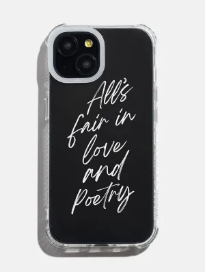 White All's Fair in Love & Poetry Shock iPhone Case Sleek Profile Hybrid Texture