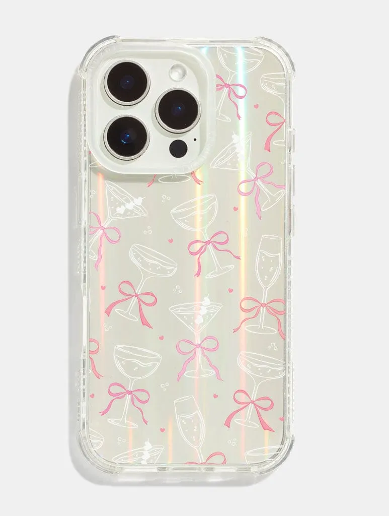 White Cocktail Bows Shock iPhone Case Clear View