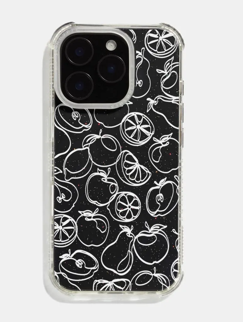 Flexible Material Flexible Touch White Fruit Outline Shock iPhone Case