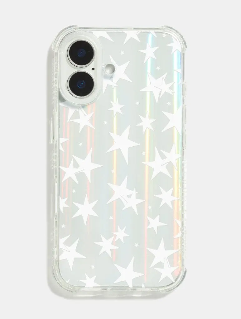 Pocket Size Flexible Shell White Stars Shock iPhone Case