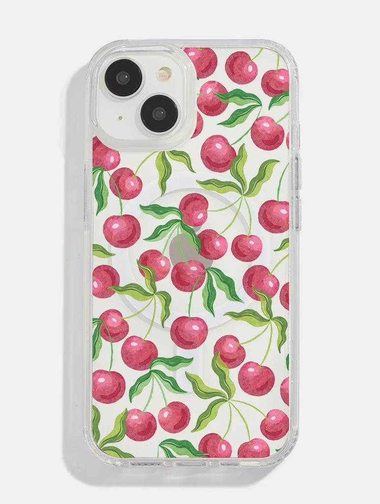 Minimal Pattern Refined Texture Wild Cherries MagSafe iPhone Case