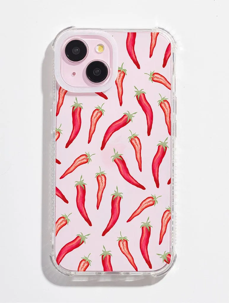 Ultra Slim Modern Pattern Style Painted Chillies Shock iPhone Case