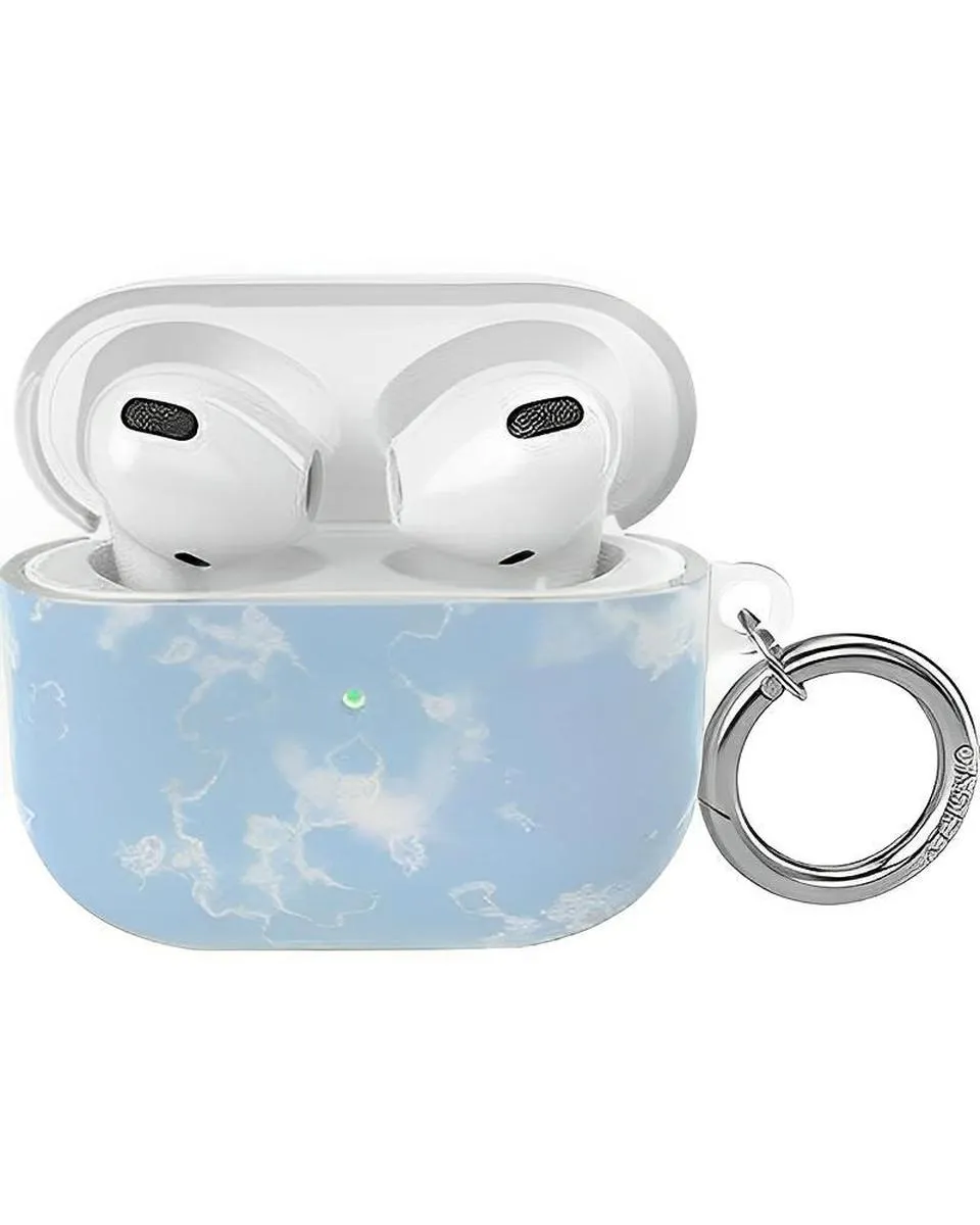 vivid neon ergonomic pocket silicone shell Creative Smooth Bag Light Blue Skies | Marble Clouds AirPods Case