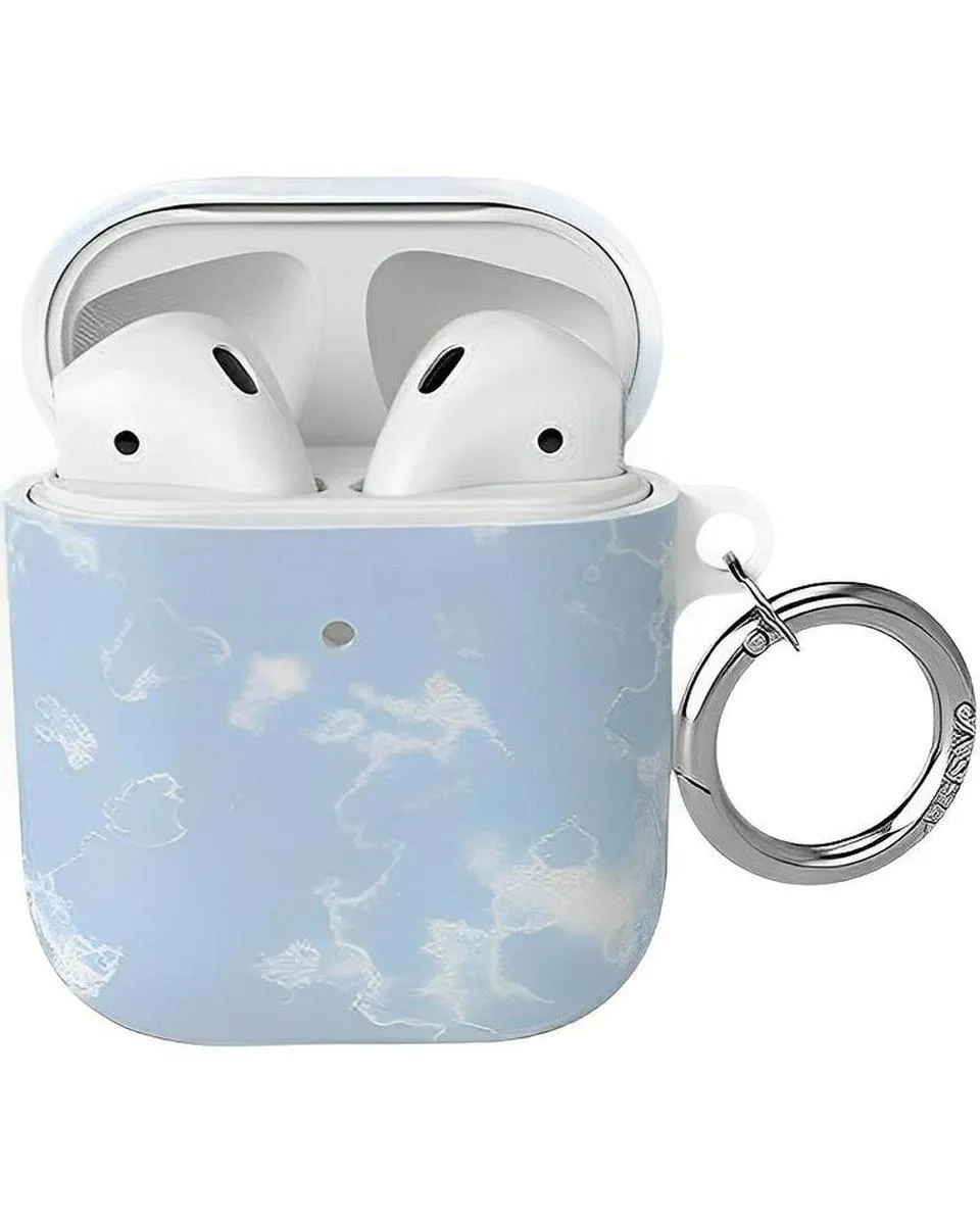 shock absorbing protector airpods case for music lovers Light Blue Skies | Marble Clouds AirPods Case