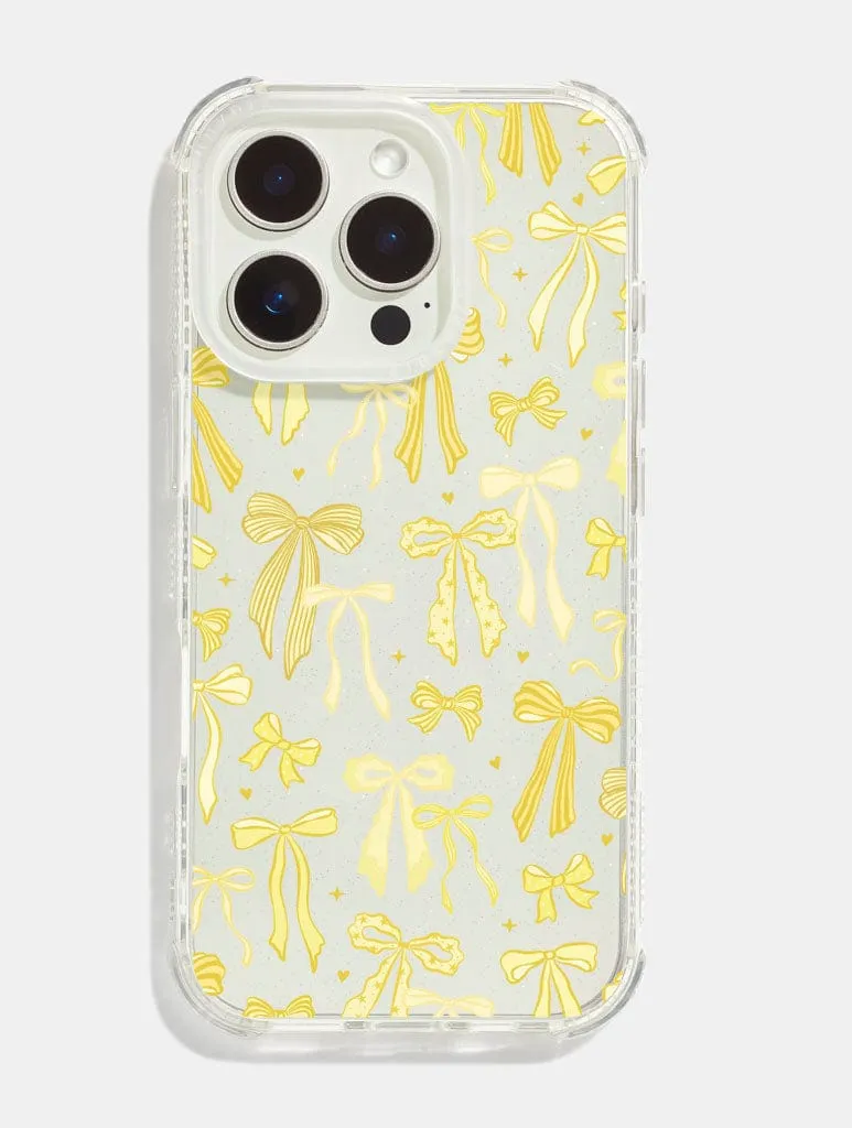 Yellow Painted Bows Shock iPhone Case Soft Grip
